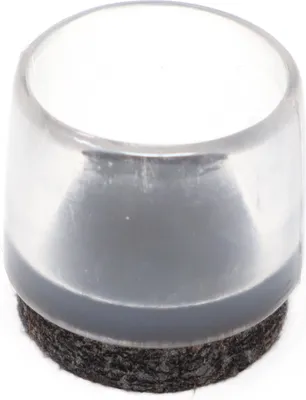 Produktbild von Adsamm® | Adsamm® / 32 x Stuhlbeinkappen mit Filz / Ø 18 mm / für runde Rohre Ø 17 - 18 mm / Transparent / rund / Filz-Möbelgleiter für Stahlrohrstühle