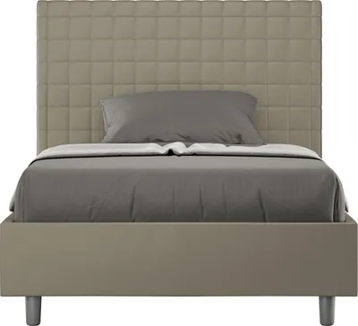 Produktbild von ITYHOME - Gepolstertes Bett mit Bettkasten 120x200 mit Kunstlederbezug Cappuccino Sunny