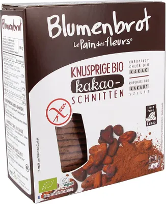 Produktbild von Le Pain Des Fleurs Blumenbrot Kakao-Schnitten 160 g, Reiscracker, 160 g, Rechteck, 394 kcal, 1669 kJ, Box