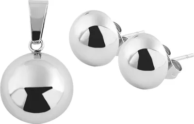 Produktbild von Akzent Edelstahl Schmuckset (Kettenanhänger & Ohrringe)