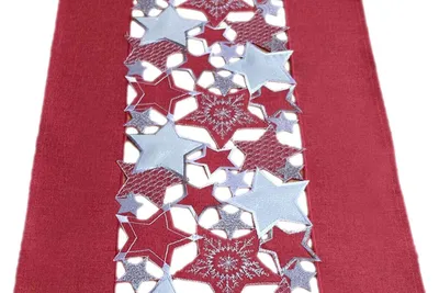 Produktbild von Tischwäsche Stickerei Stern 40 x 175 cm - rot