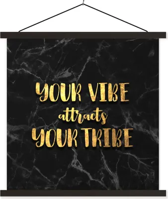 Produktbild von MuchoWow® Textilposter Zitate - Sprichwörter - Gold - Marmor 40x40 cm mit schwarzem Rahmen - Fotos