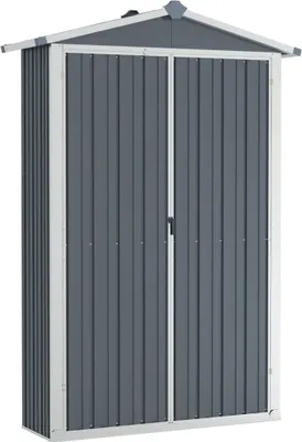 Immagine prodotto di vidaXL Capanno da giardino grigio 116x45x175 cm Acciaio zincato