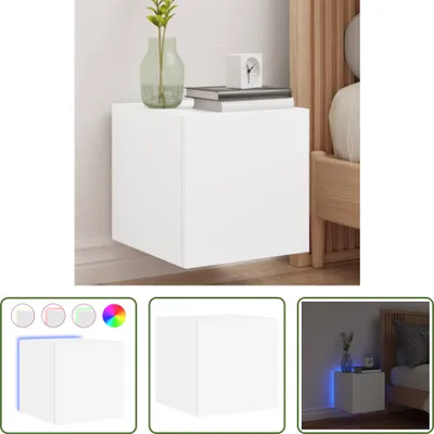 Produktbild von The Living Store TV-Wandschrank mit LED-Leuchten Weiß 30,5x35x30 cm