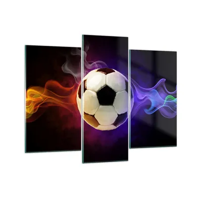 Produktbild von Bilder auf glas - Abstrakt ball flamme fußball - 130x100cm - Glasbilder - Wandbilder - Kunstdruck - zum Aufhängen bereit - Wanddekoration aus Glas - Glas Bilder - Wandbild auf Glas - GCB130x100-2111