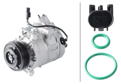 Image de Compresseur de climatisation 12 V, Ø 100 mm, HELLA Thermo-Expertise, compatible notamment avec la BMW Série 5