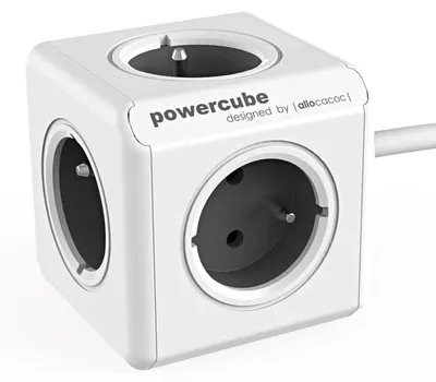 Zdjęcie produktu dla Allocacoc PowerCube Extended Type E, 1,5 m, Wewnętrzna, Typu E, Szary, CE, KEMA FR, 5 x gniazdo sieciowe
