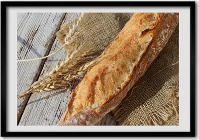 Produktbild von Bild - Bilderrahmen - 100 cm x 70 cm - MDF - Rahmen - Foto - Wandkunst frisches Baguette