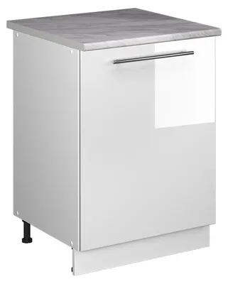Image de Meuble bas sous-évier Vicco Fame-Line Blanc Haute brillance/Blanc 60cm, Model 62210