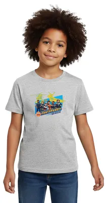 Produktbild von Spreadshirt Feuerwehrmann Sam™ Pontypandy Air Rescue Kinder T-Shirt, 98/104 (3-4 Jahre), Grau meliert