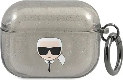 Obrázek produktu pro Karl Lagerfeld Karl Head Glitter - pouzdro na Airpods Pro (černé)