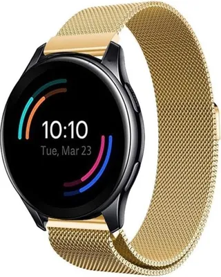 Produktbild von Strap it - Milanese Armband - Kompatibel mit OnePlus Watch Armband - Ersatzarmband Edelstahl - Magnetverschluss - Hochwertiges Material - für Armband Gold