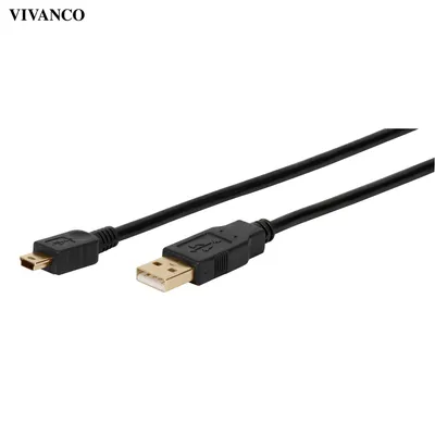 Produktbild von VIVanco™Hochwertige USB 2.0 Verbindungskabel, USB Type A Stecker zu USB Type mini B Stecker, vergoldete Kontaktflächen, 3m