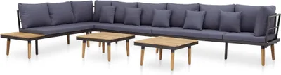 Immagine prodotto di Set da giardino VidaXL da 8 posti con cuscini, in legno massello di acacia