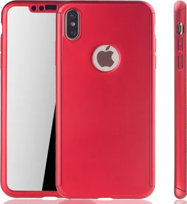 Produktbild von Handyhülle Schutzhülle für Apple iPhone XS Max Full Case Cover Displayschutz 360 Rot