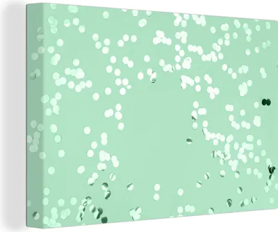 Produktbild von OneMillionCanvasses® - Leinwandbilder - 140x90 cm, Mintgrünes Konfetti, Wandbilder Kunstdruck Wanddekoration