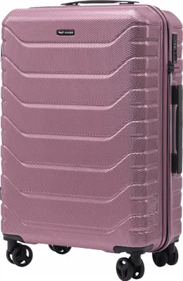 Image de Valise rigide en polycarbonate WINGS 63 L, taille moyenne, serrure TSA, 4 roulettes, rose