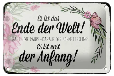 Produktbild von Blechschild Spruch 18x12cm es ist das Ende der Welt sagte