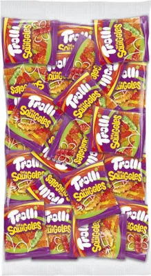Produktbild von Trolli The Squiggles einzeln verpackt 100x10,5g Packung 1050g
