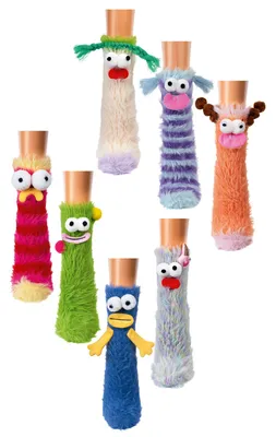 Produktbild von 2 Paar lustige 3D Monster Socken Freundschaftssocken Korallenvlies Uni Kinder