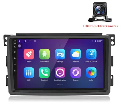 Produktbild von Android Autoradio mit Rückfahrkamera für Smart Fortwo 451 2005-2010 CarPlay Android Auto GPS Navi 6+128GB 4G LTE WIFI RDS SWC BT DAB+9 Zoll