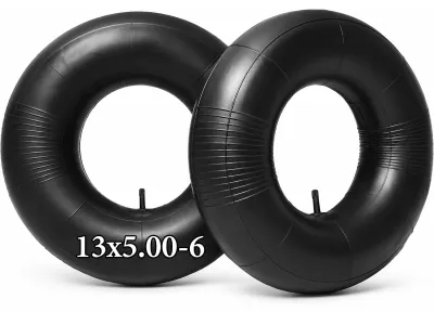 Imagen del producto de 2 cámaras de aire para ruedas de carretilla, tamaño 13 x 5,00 - 6, con válvula TR13