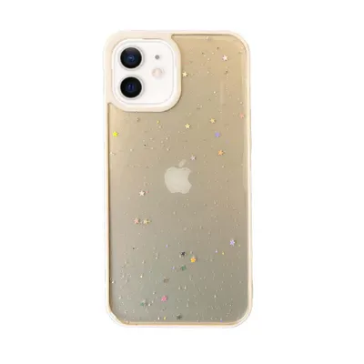 Immagine prodotto di Smartphonica iPhone 12/12 Pro Custodia in TPU trasparente con glitter - Bianco