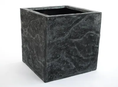 Produktbild von Elegant Einrichten | Pflanzkübel | Fiberglas | Stein-Optik | quadratisch | 30x30x30cm | anthrazit grau.
