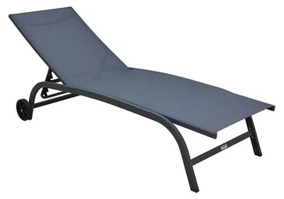 Produktbild von Gartenliege NAILEA DELUXE – Anthrazit, Stahl (184 x 60 x 35 cm) | flexibel verschiebbar mit Rollen, ergonomisch