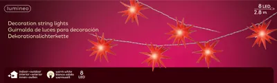 Produktbild von 8 LED Stern Lichterkette rot