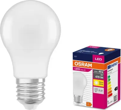 Produktbild von Osram LED CLASSIC A V, 4,9 W, 40 W, E27, 470 lm, 10000 h, Warmweiß