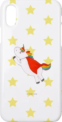 Produktbild von Mr. & Mrs. Panda Iphone 10 Handyhülle Einhorn Super - Weiß - Geschenk, Unicorn, Superheld, X, Hülle, Cover, Handy, Freundin, Einhörner, Held