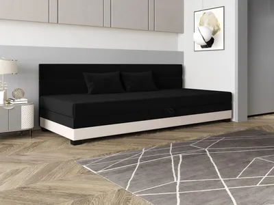 Produktbild von Einzelbett mit Polsterung 90x195 NALINDA BIZ 2 - schwarz/ecru