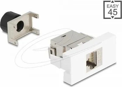 Zdjęcie produktu dla DeLOCK 90906, RJ-45, STP, 6a, Srebrny, Biały, 45 mm, 22,5 mm