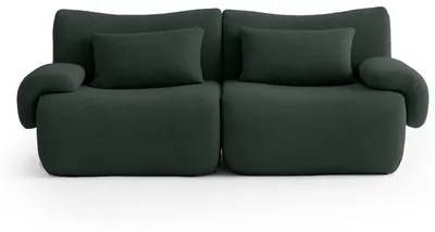 Produktbild von MILYSOFA SOFATIME Modulares, gerades Sofa, 2-Sitzer, feiner Schlingenstoff, Waldgrün