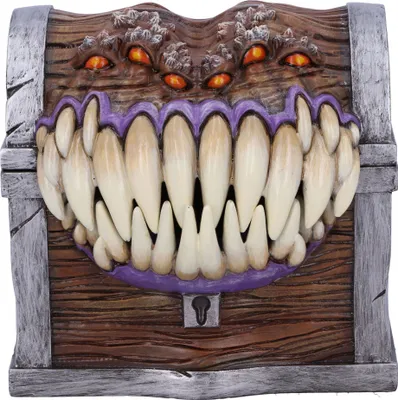 Produktbild von Nemesis Jetzt Mimic Dice Box 11.3cm Box de Storage de Offiziell lizenzierte Würfel de Dungeons & Dragons, Harz, Braun