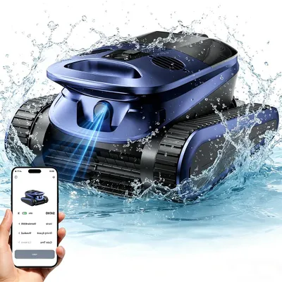 Produktbild von Poolroboter für eingelassene Pools, 4 Bürsten&Motoren, Wasserlinienmodus,KI-Sonarnavigation,240 Minuten Laufzeit,saugt bis zu 300 m²(3.230 Quadratfuß)