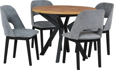 Produktbild von Esszimmer-Set 4x "Monti 2" Stühle + "Ikon 7" Tisch