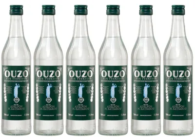 Produktbild von Ouzo Tirnavos green 6x 0,7l 37,5% Vol. | Aus Griechenland | Milder Geschmack |+20 ml Jassas Olivenöl