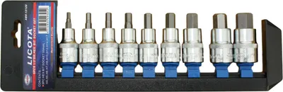 Produktbild von Innensechskant Nuss Set 9-teilig aus Chrom-Vanadium, 1/2 Zoll, H4-H17