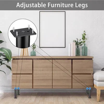 Produktbild von Famanu Möbelbeine verstellbar 18-30 cm - 4 Stück mit Schrauben