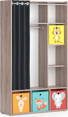 Obrázok produktu pre Detská skriňa Vicco Luigi Sonoma 105.8 x 178.1 cm So skladacími krabicami (farebné), Model 40721