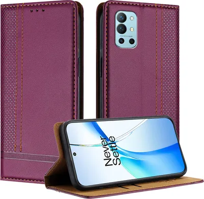 Produktbild von Handyhülle für OnePlus 9R Leder Flip Klappbare Schutzhülle mit Standfunktion Lila