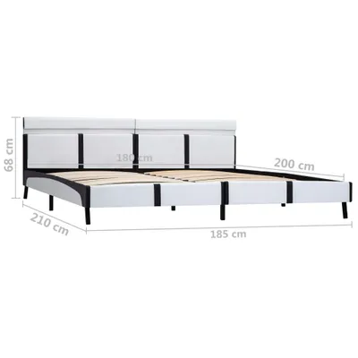 Image de vidaXL Cadre de lit avec LED Blanc Similicuir 180×200 cm