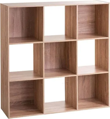 Image de Eazy Living Bibliothèque 9 compartiments Cassien bois