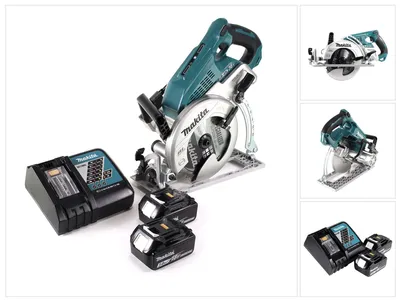 Produktbild von Makita DRS 780 RF Akku Handkreissäge 36V ( 2x18V ) 185 mm Brushless + 2x Akku 3,0Ah + Ladegerät