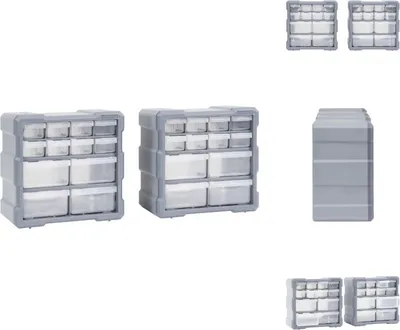 Obrázek produktu pro vidaXL Vícezásuvkový organizér 2 ks 12 zásuvek 26,5x16x26 cm - Boxy na nářadí