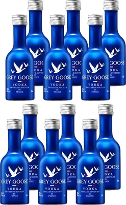 Produktbild von Grey Goose Vodka Miniatur 50ml – 40% Vol. – 12er-Set- [Enthält Sulfite]
