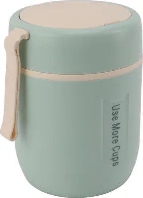 Obrázek produktu pro 500 ml izolovaná nádoba na jídlo z nerezové oceli 304, vakuově těsná, nepropustná, ideální do školy, na kempování a na cesty, mátově zelená