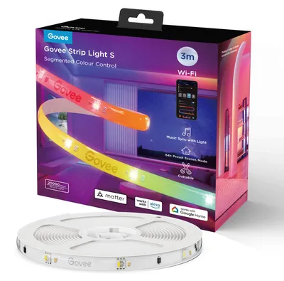 Produktbild von Govee H612F, Intelligenter Leuchtstreifen, Wi-Fi/Bluetooth, Weiß, 802.11b, 802.11g, Wi-Fi 4 (802.11n), LED, Multi